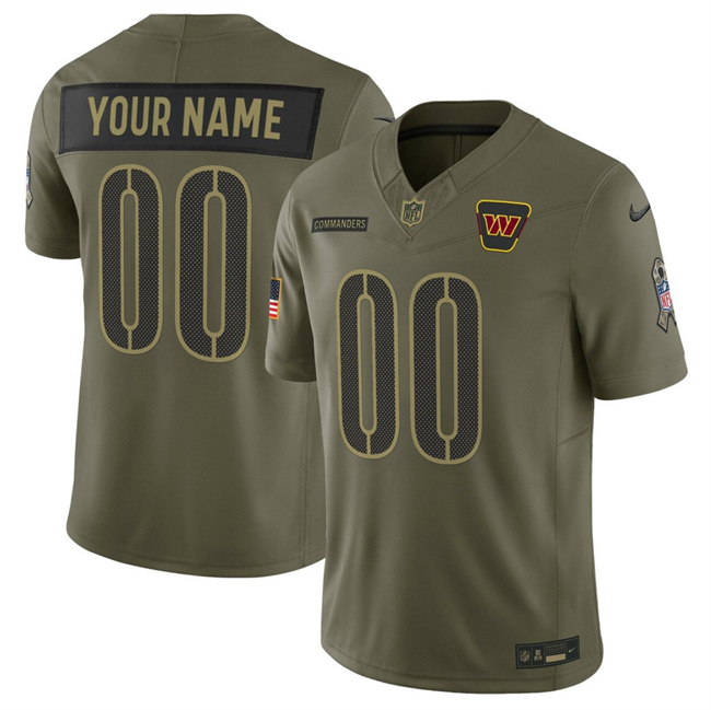 Youth Olive Washington Commanders Active Player Custom 2025 F.U.S.E. Salute to Service Limited Stitched Football Jersey